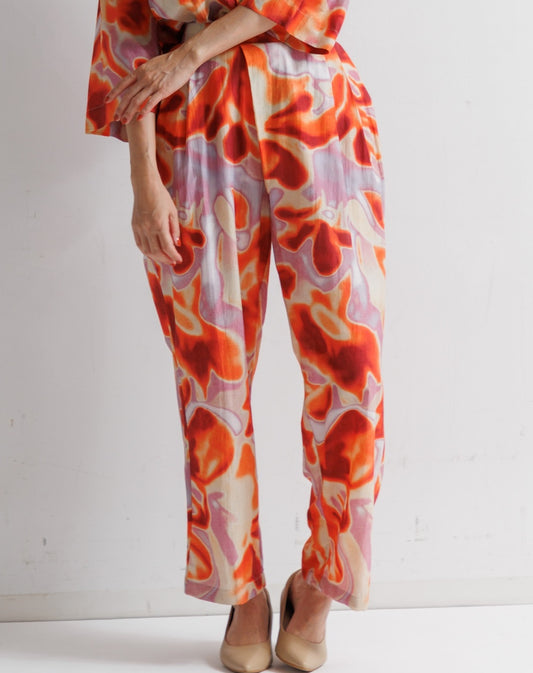 【WOMEN】LEIN / コットンシルクフラワープリントパンツの写真