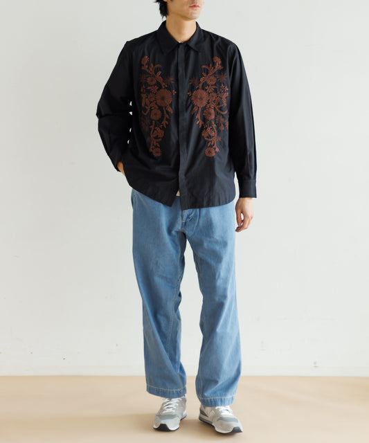 【MEN , WOMEN】LEIN / コットンシルクフラワーエンブロイダリーシャツの写真