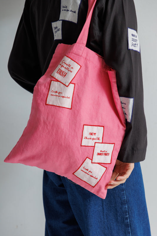 【MEN , WOMEN】LEIN / アップリケ刺繍トートバッグの写真