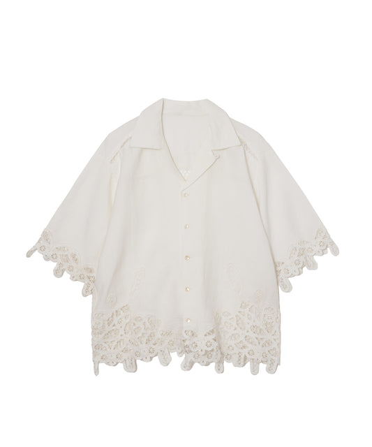 【MEN,WOMEN】LEIN バテンレースオープンカラーシャツの写真