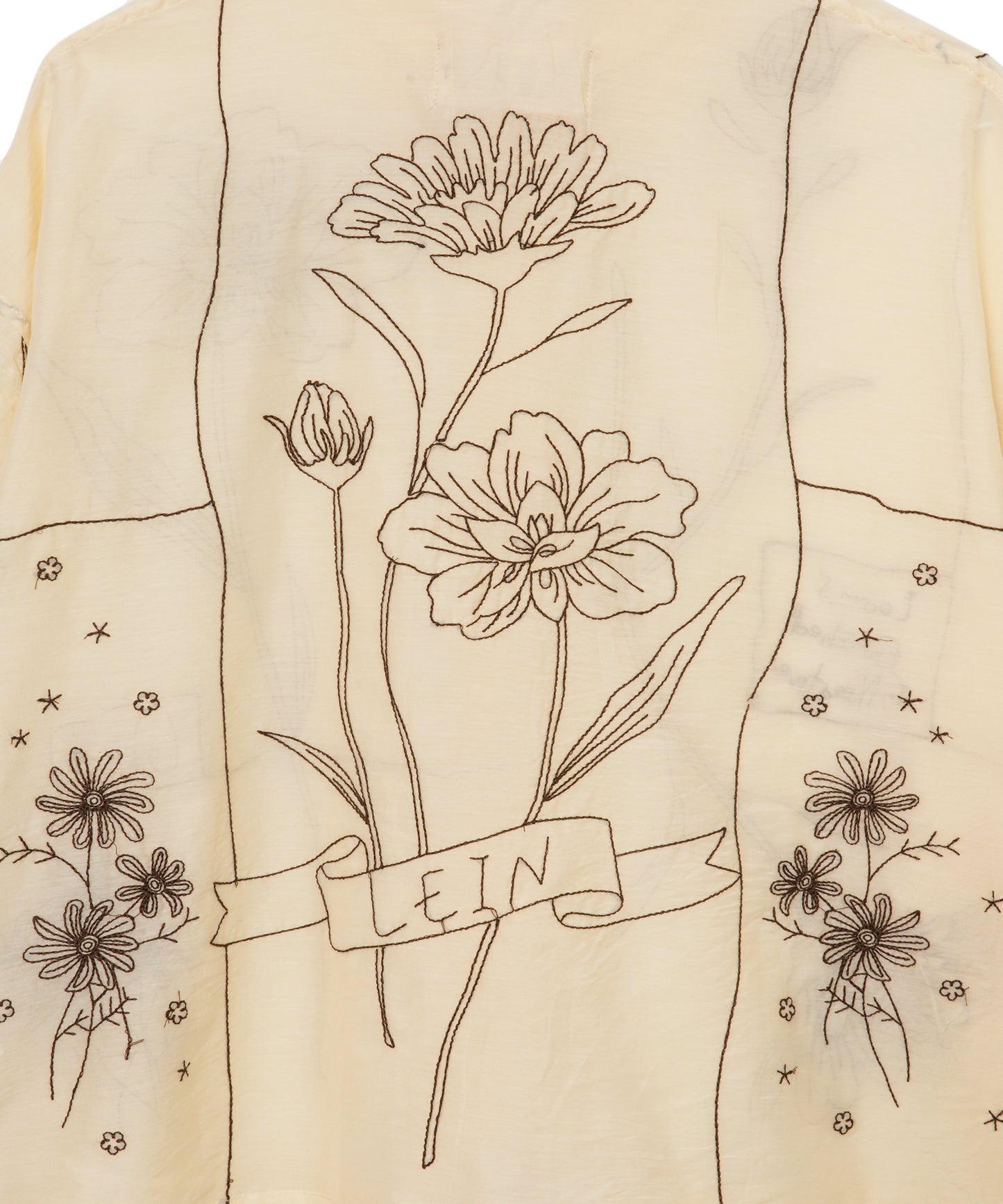 【WOMEN】LEIN コットンシルクボタニカル刺繍シャツ