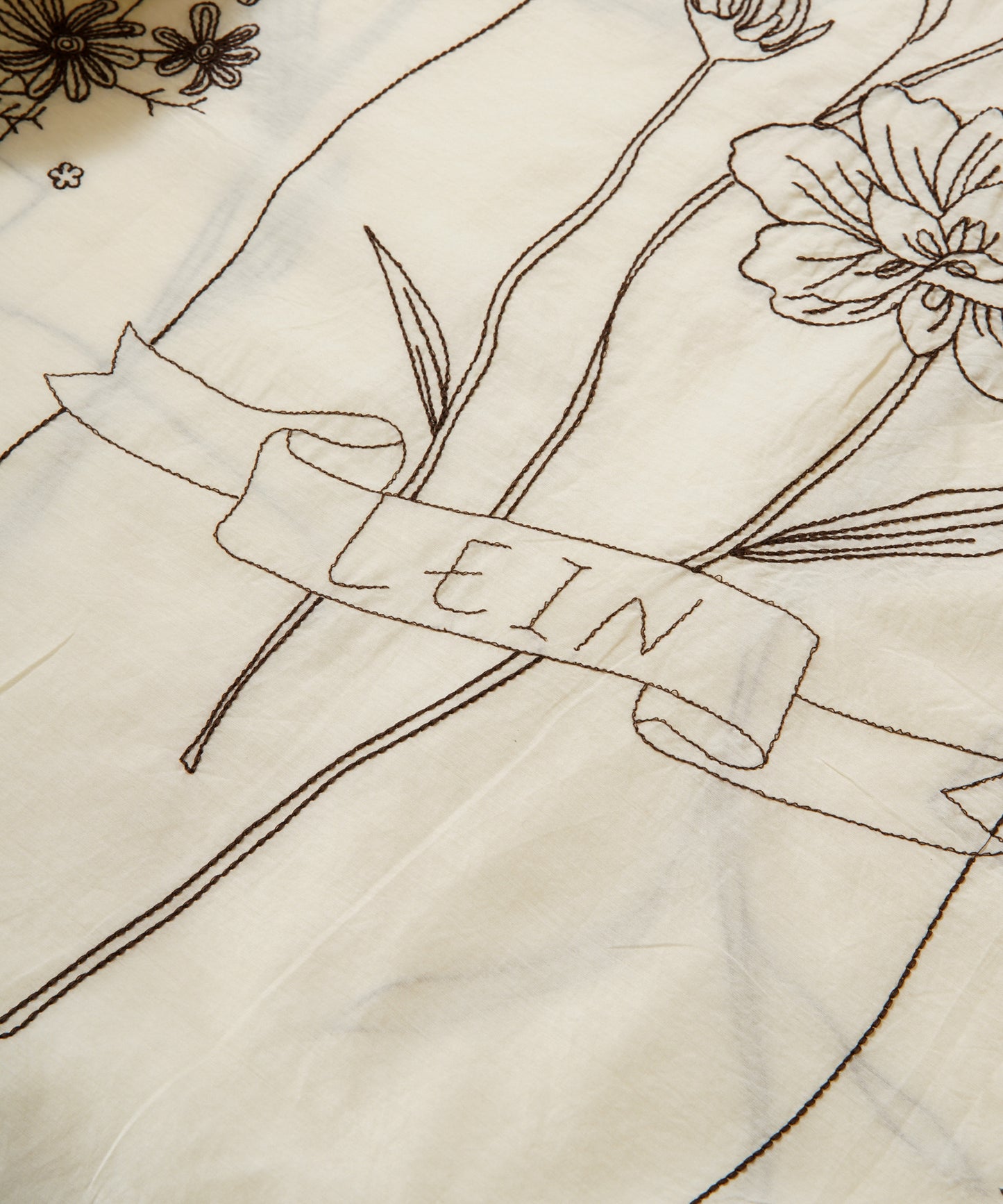 【MEN】LEIN / コットンシルクボタニカル刺繍シャツ