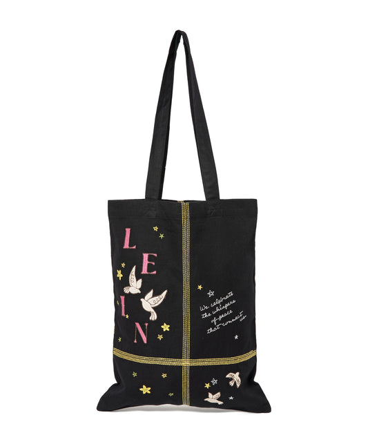 【MEN,WOMEN】LEIN お絵描きパッチワーク刺繍トートバッグの写真