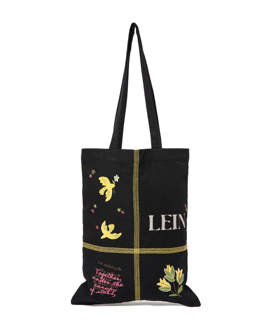 【MEN,WOMEN】LEIN お絵描きパッチワーク刺繍トートバッグの写真