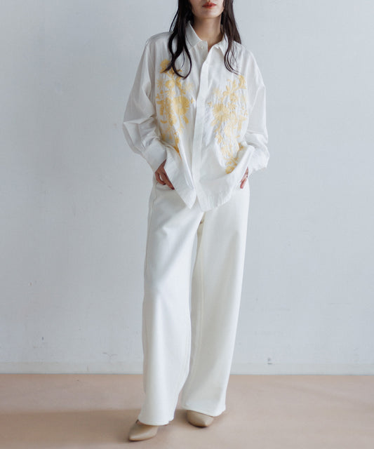 【MEN , WOMEN】LEIN / コットンシルクフラワーエンブロイダリーシャツの写真