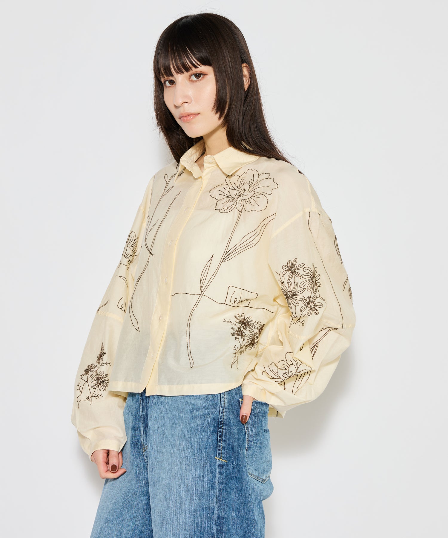 WOMEN】LEIN / コットンシルクボタニカル刺繍シャツ – DRIPSTUDIO