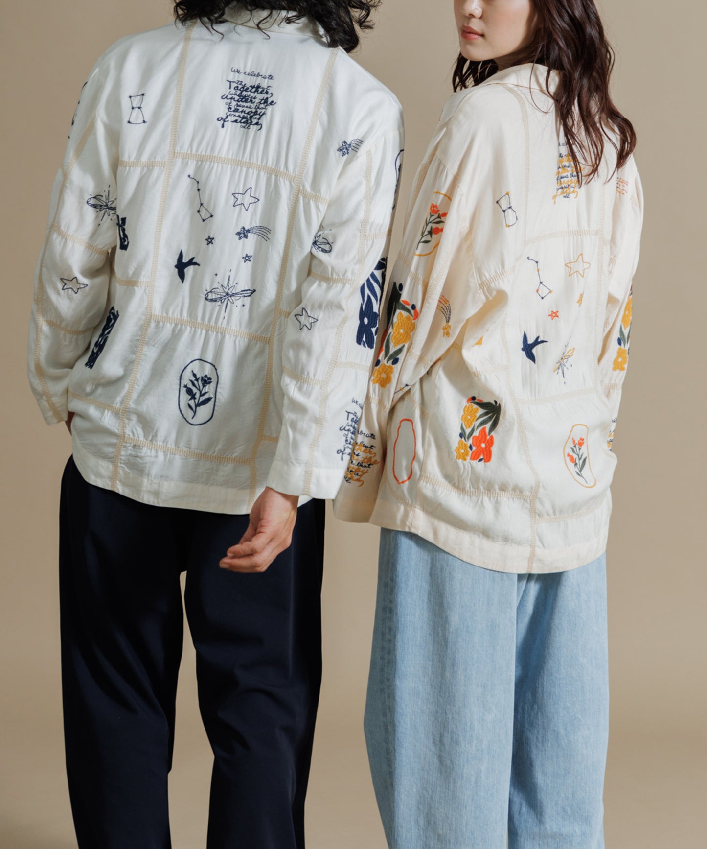 【MEN , WOMEN】LEIN / パッチワーク刺繍シャツ