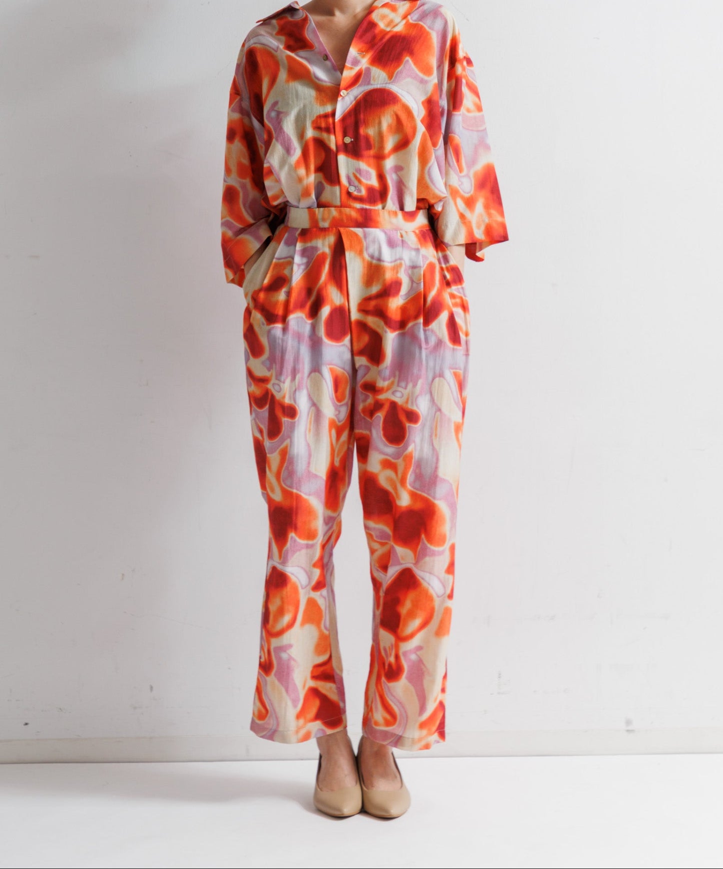 【MEN , WOMEN】LEIN / コットンシルクフラワープリントシャツ