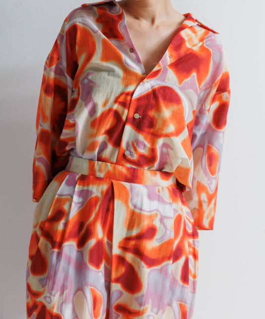 【MEN , WOMEN】LEIN / コットンシルクフラワープリントシャツの写真