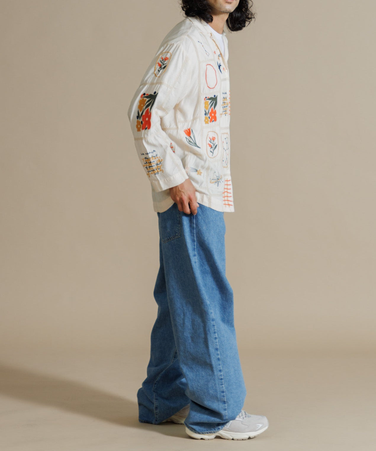 【MEN , WOMEN】LEIN / パッチワーク刺繍シャツ