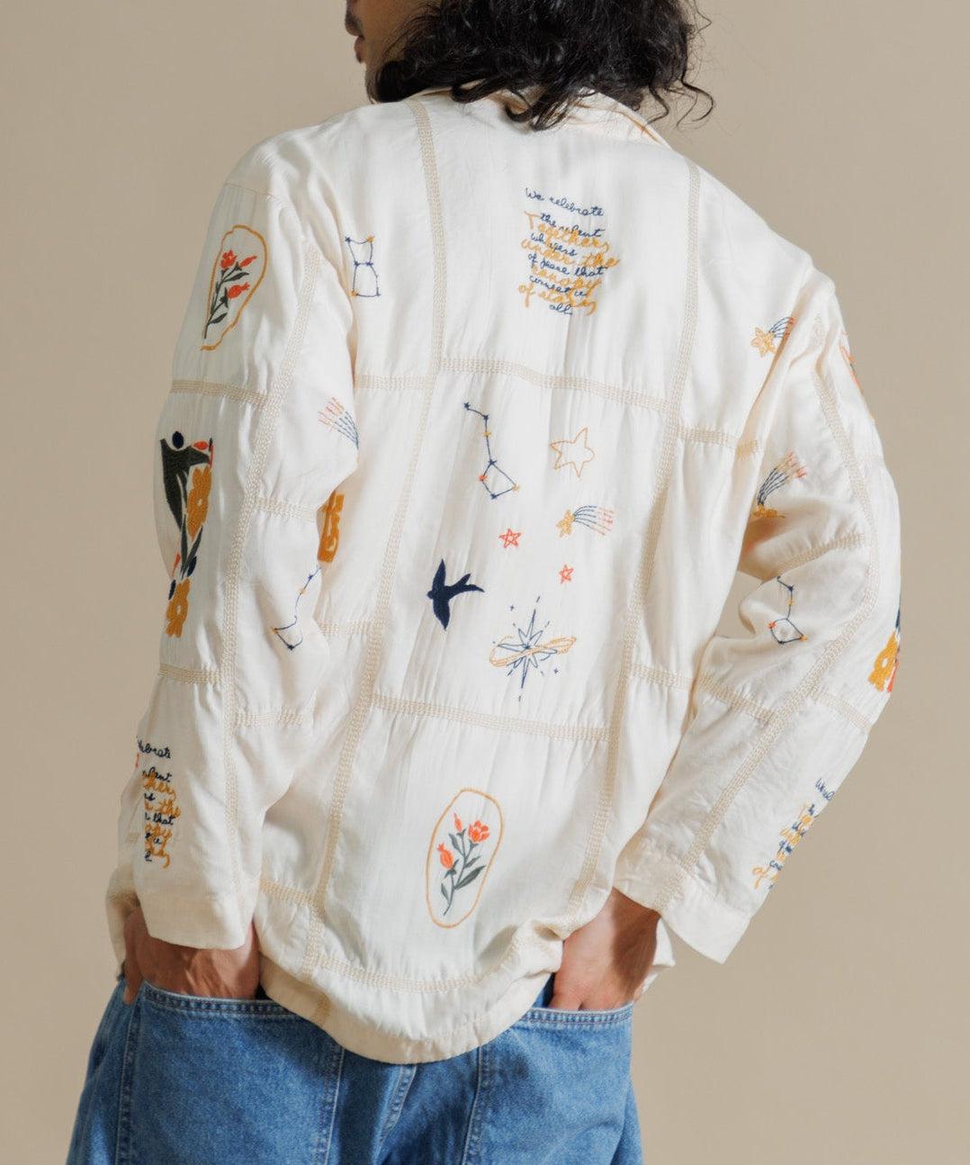 【MEN , WOMEN】LEIN / パッチワーク刺繍シャツ