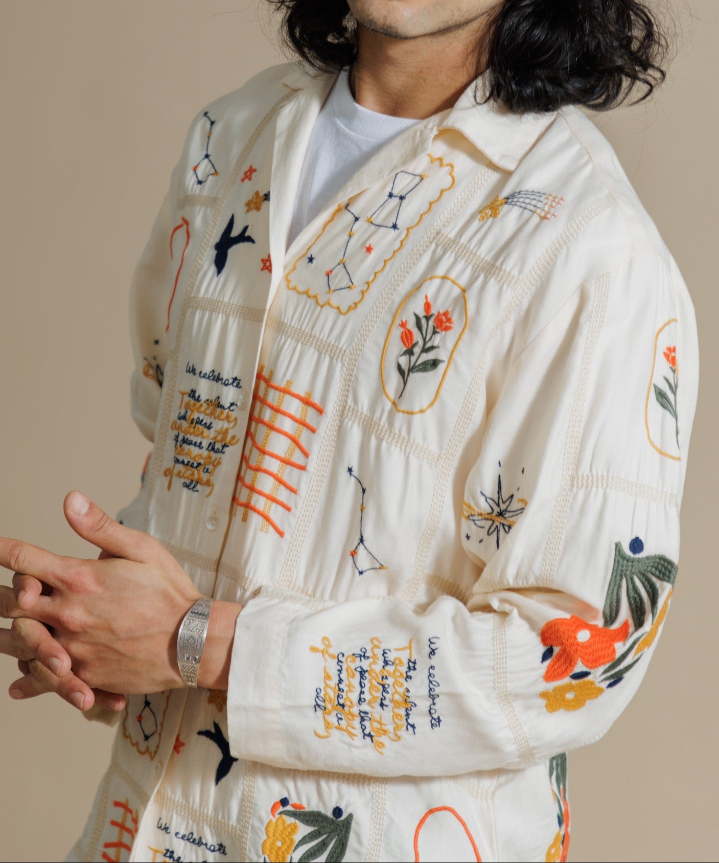 【MEN , WOMEN】LEIN / パッチワーク刺繍シャツ