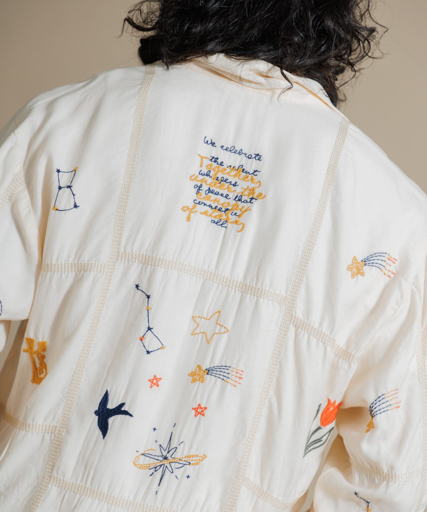 【MEN , WOMEN】LEIN / パッチワーク刺繍シャツ