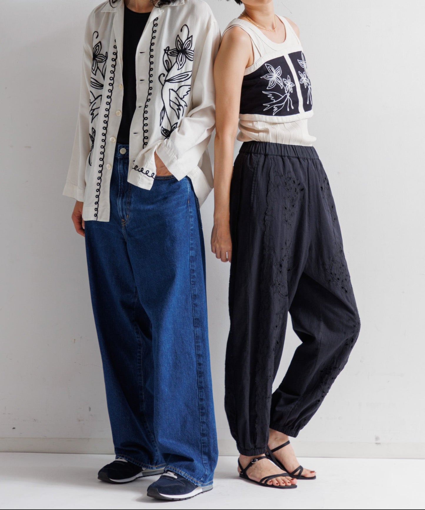 【MEN , WOMEN】LEIN / ボタニカルアリ刺繍シャツ