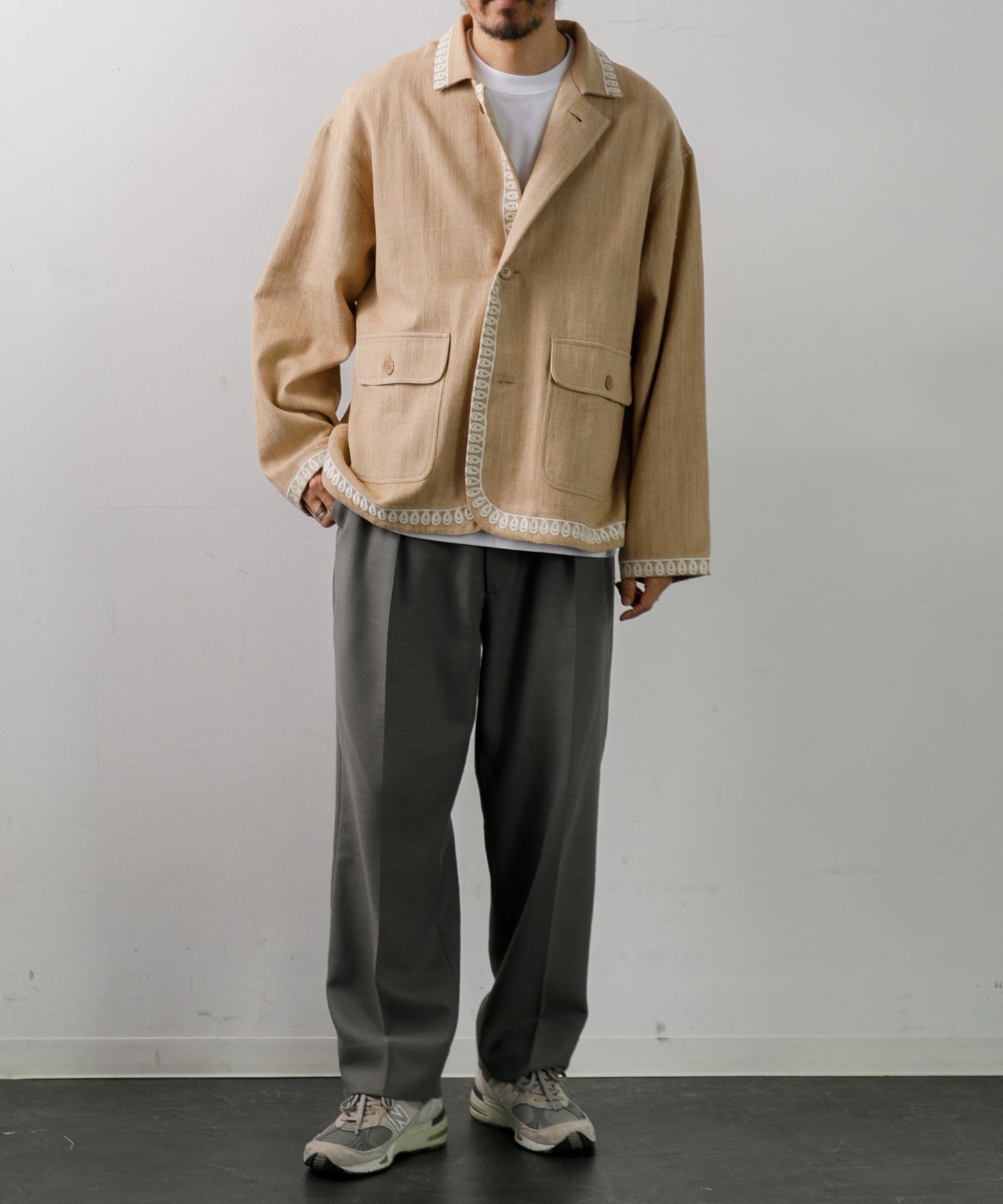 【MEN】LEIN / カディベジ染め刺繍ジャケット