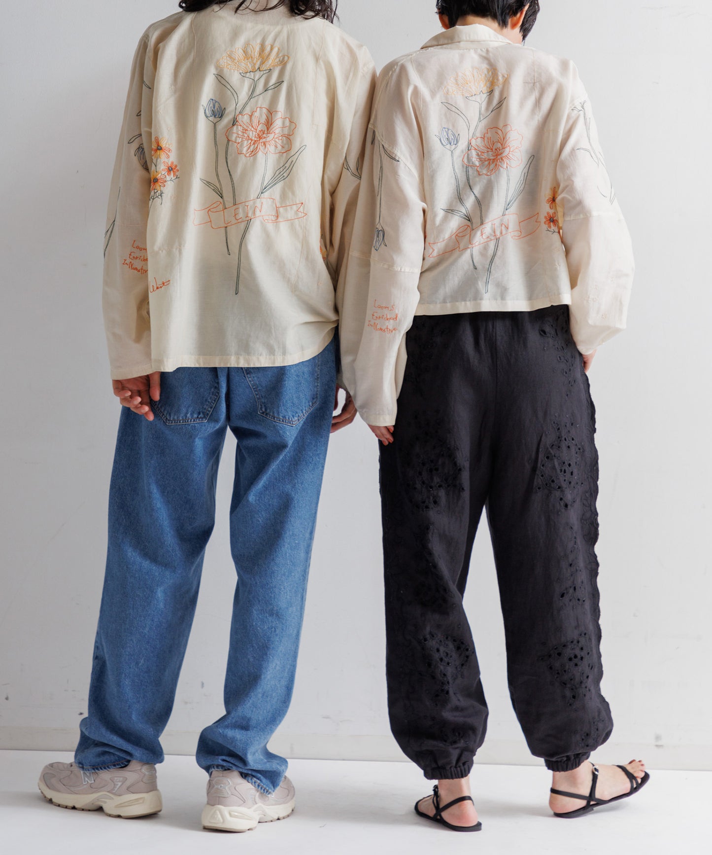 【MEN】LEIN / コットンシルクボタニカル刺繍シャツ