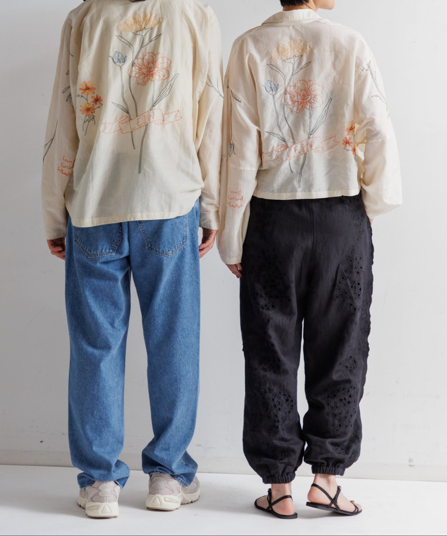 【MEN , WOMEN】LEIN / コットンシルクボタニカル刺繍シャツ