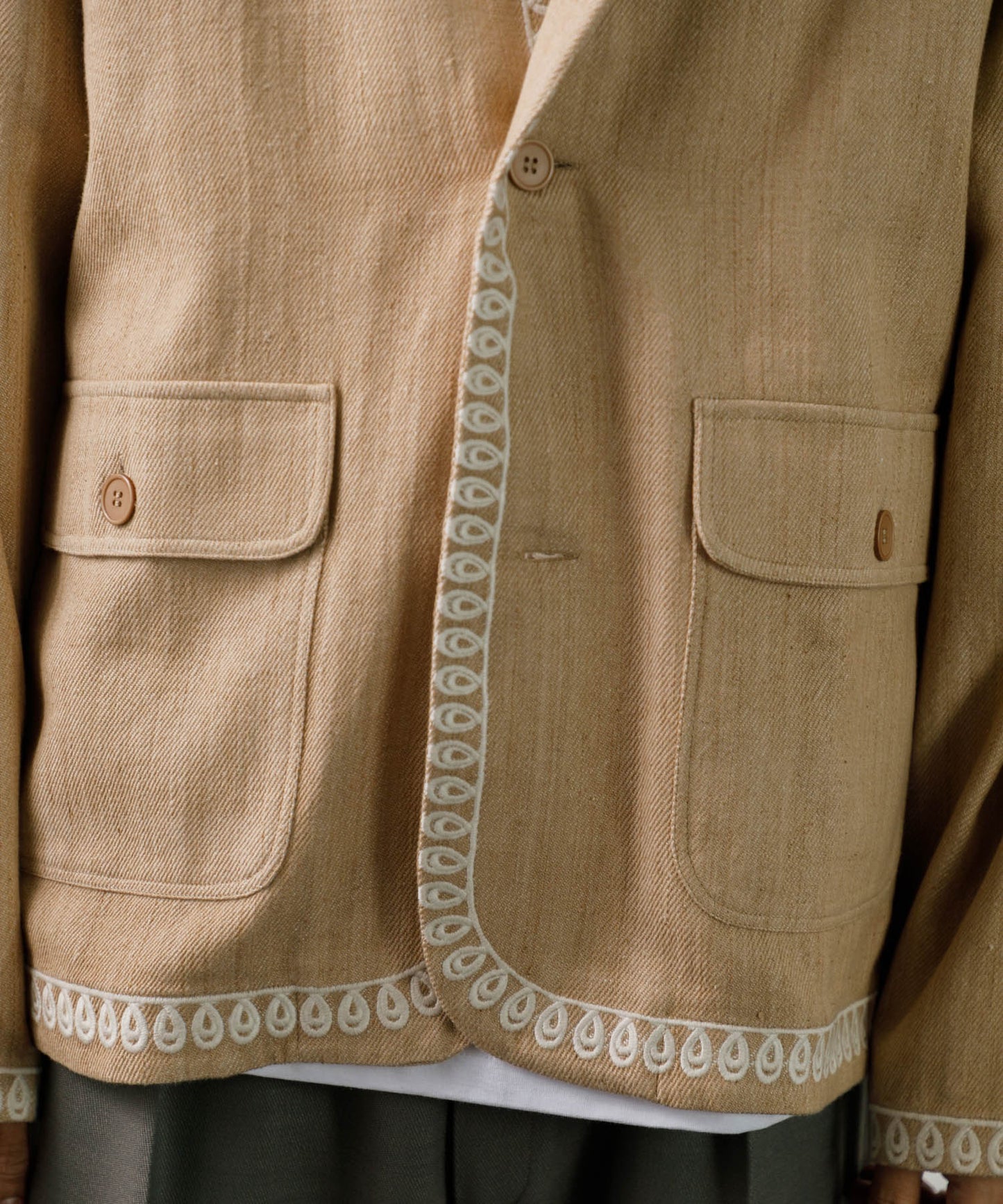 【MEN】LEIN / カディベジ染め刺繍ジャケット