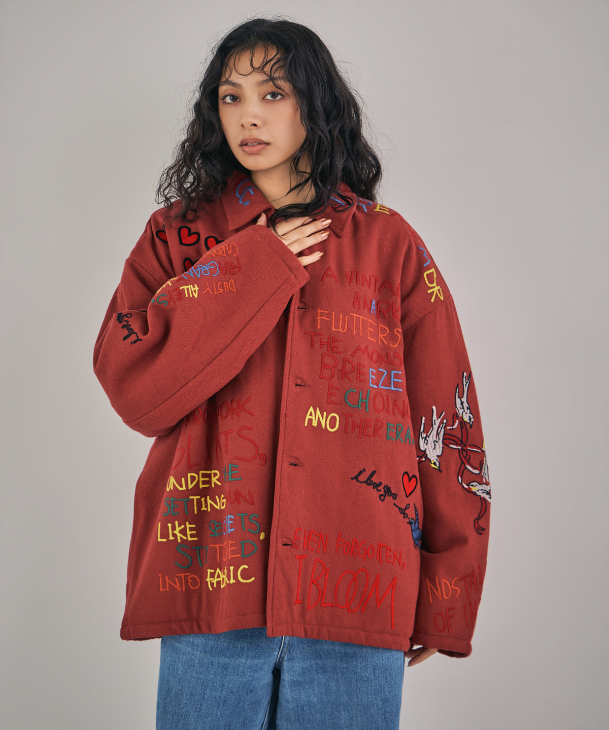 【MEN , WOMEN】お絵描き刺繍中綿ジャケット