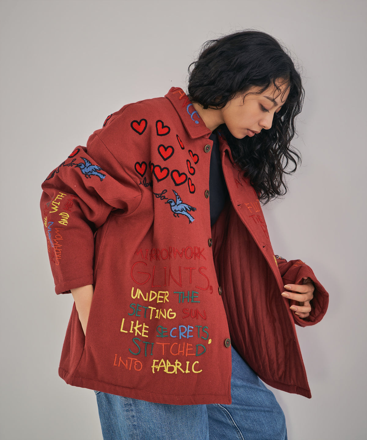 【MEN , WOMEN】お絵描き刺繍中綿ジャケット