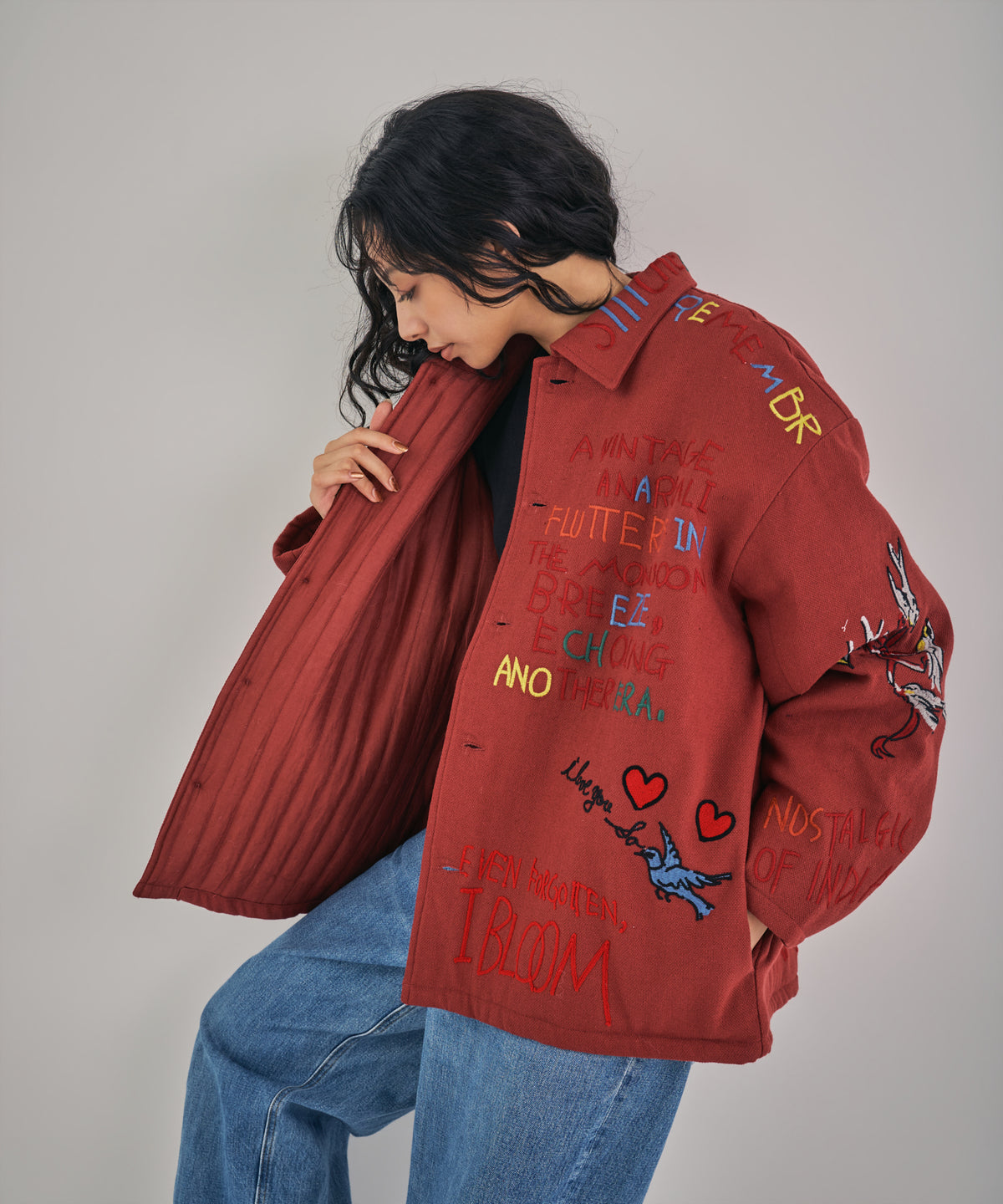 【MEN , WOMEN】お絵描き刺繍中綿ジャケット