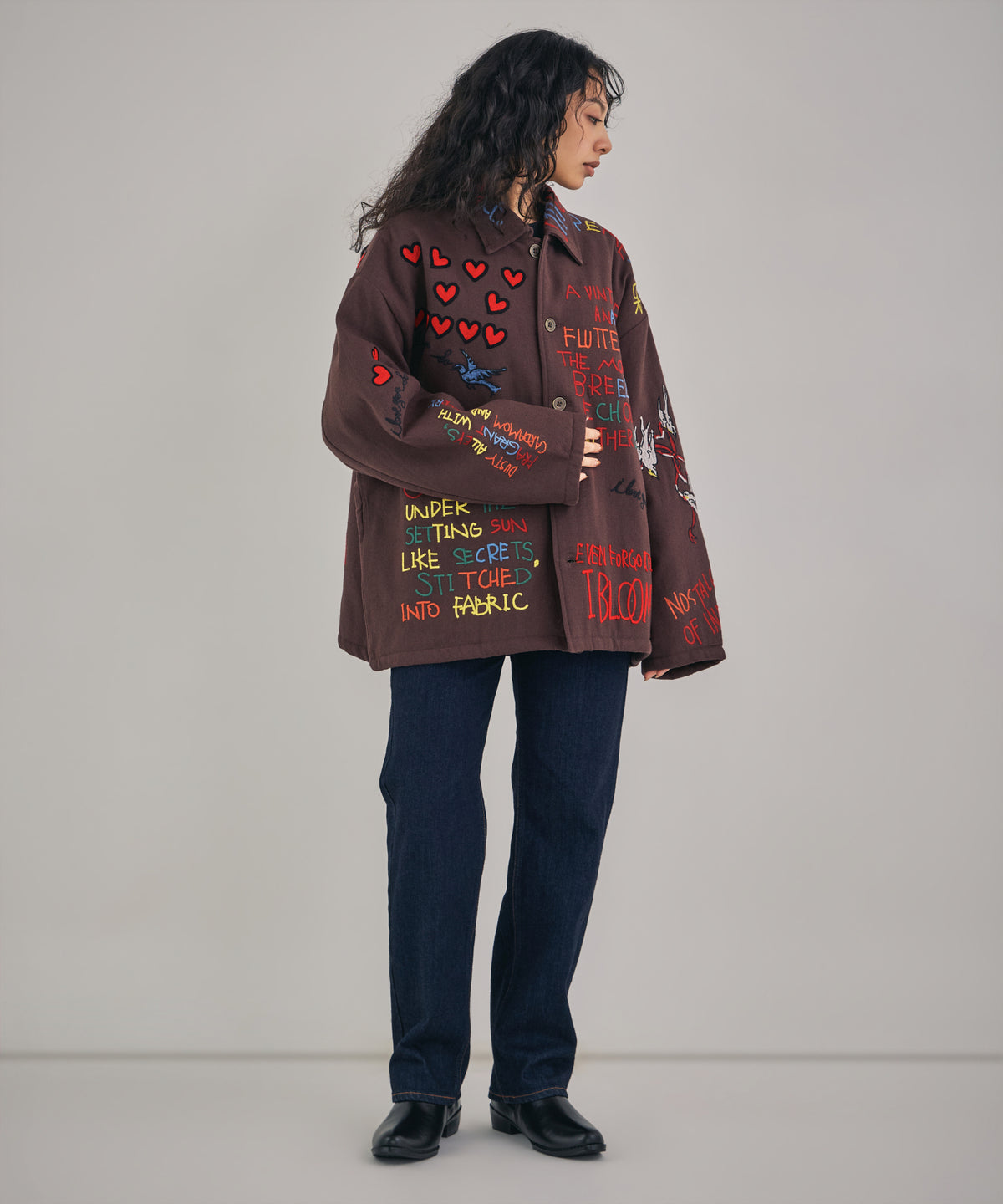 【MEN , WOMEN】お絵描き刺繍中綿ジャケット