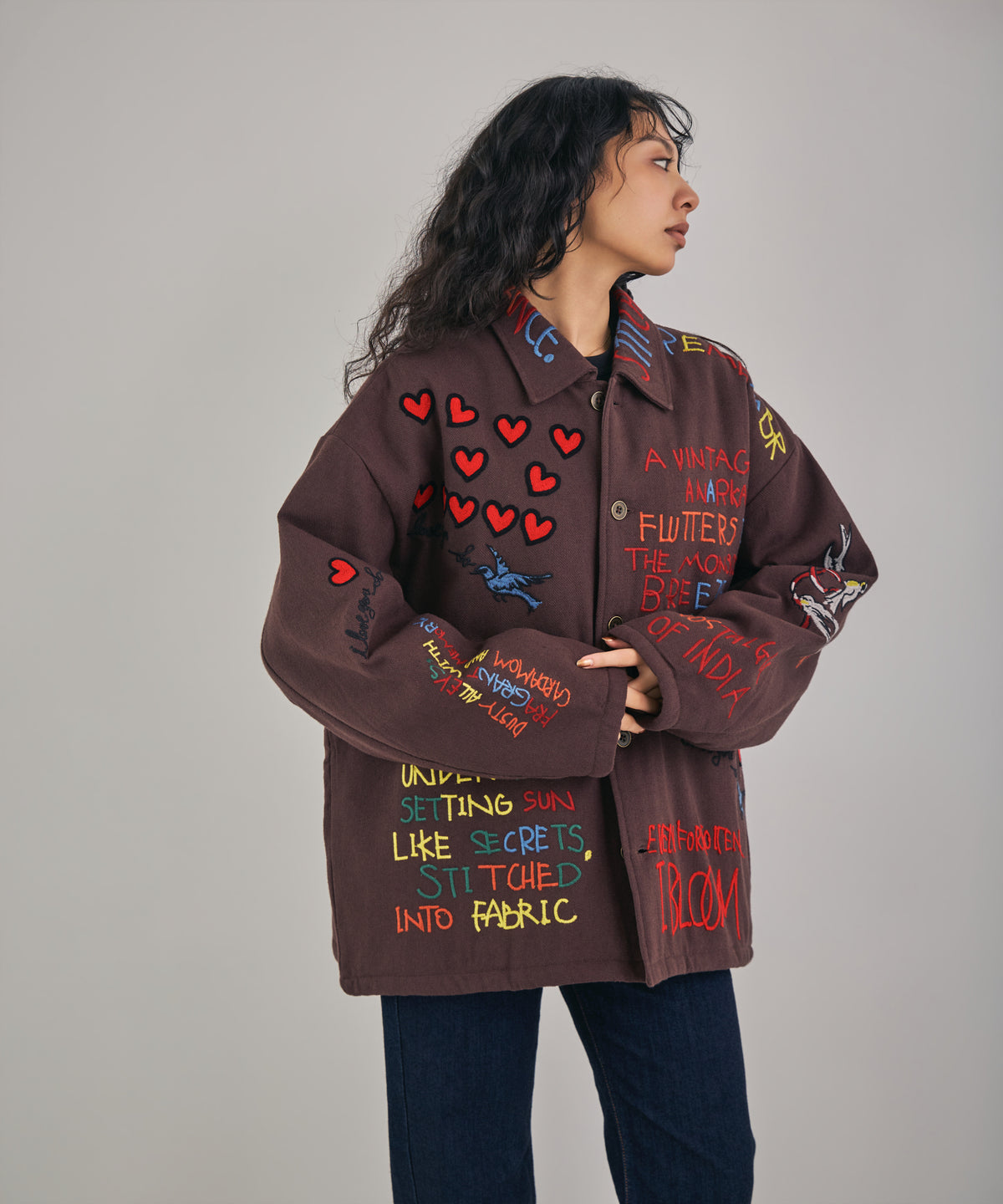 【MEN , WOMEN】お絵描き刺繍中綿ジャケット