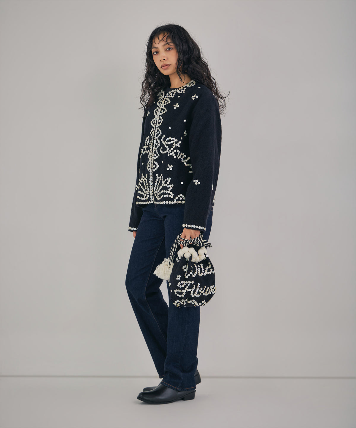 【WOMEN】シェルエンベリッシュド巾着
