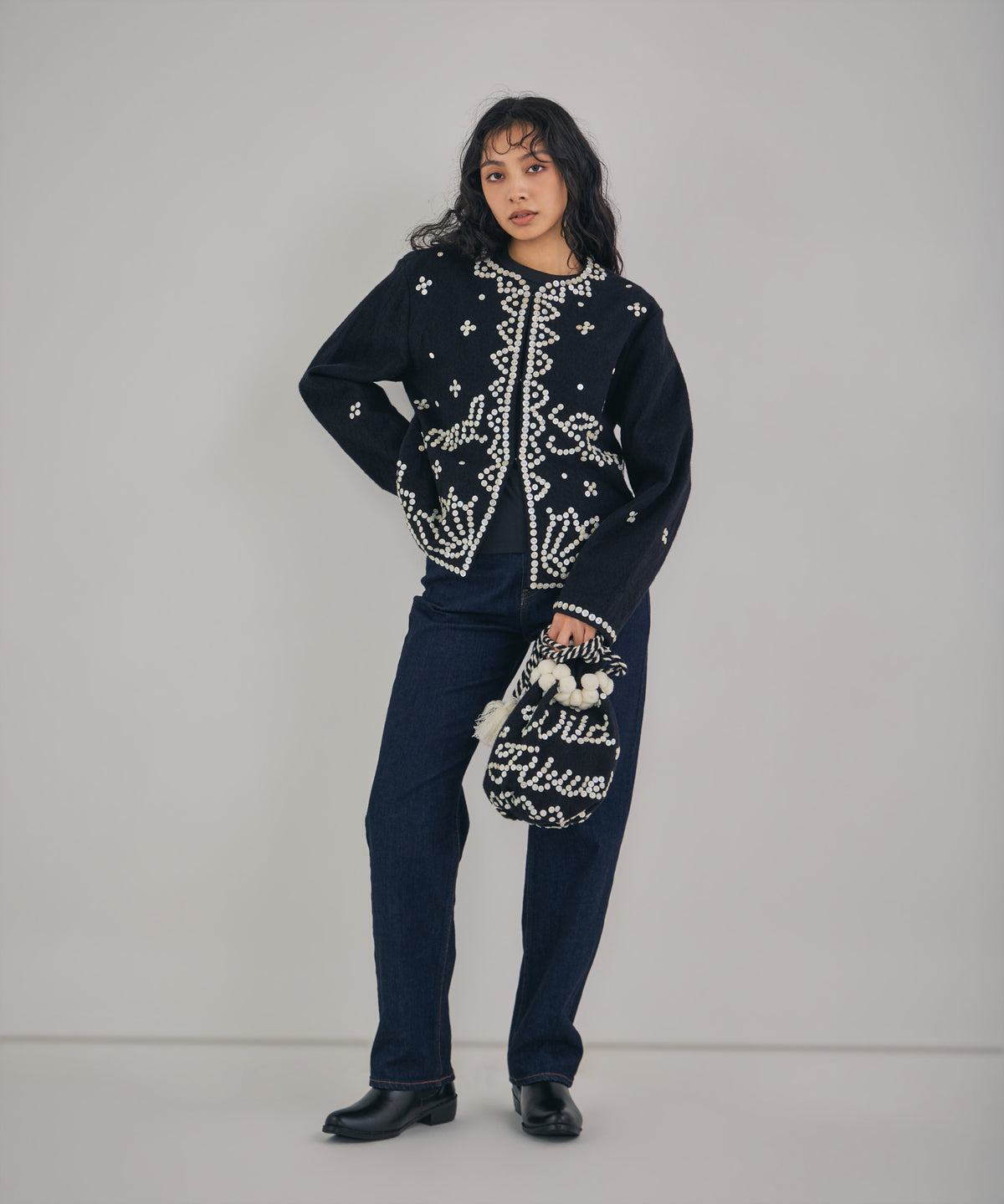 【WOMEN】シェルエンベリッシュド巾着