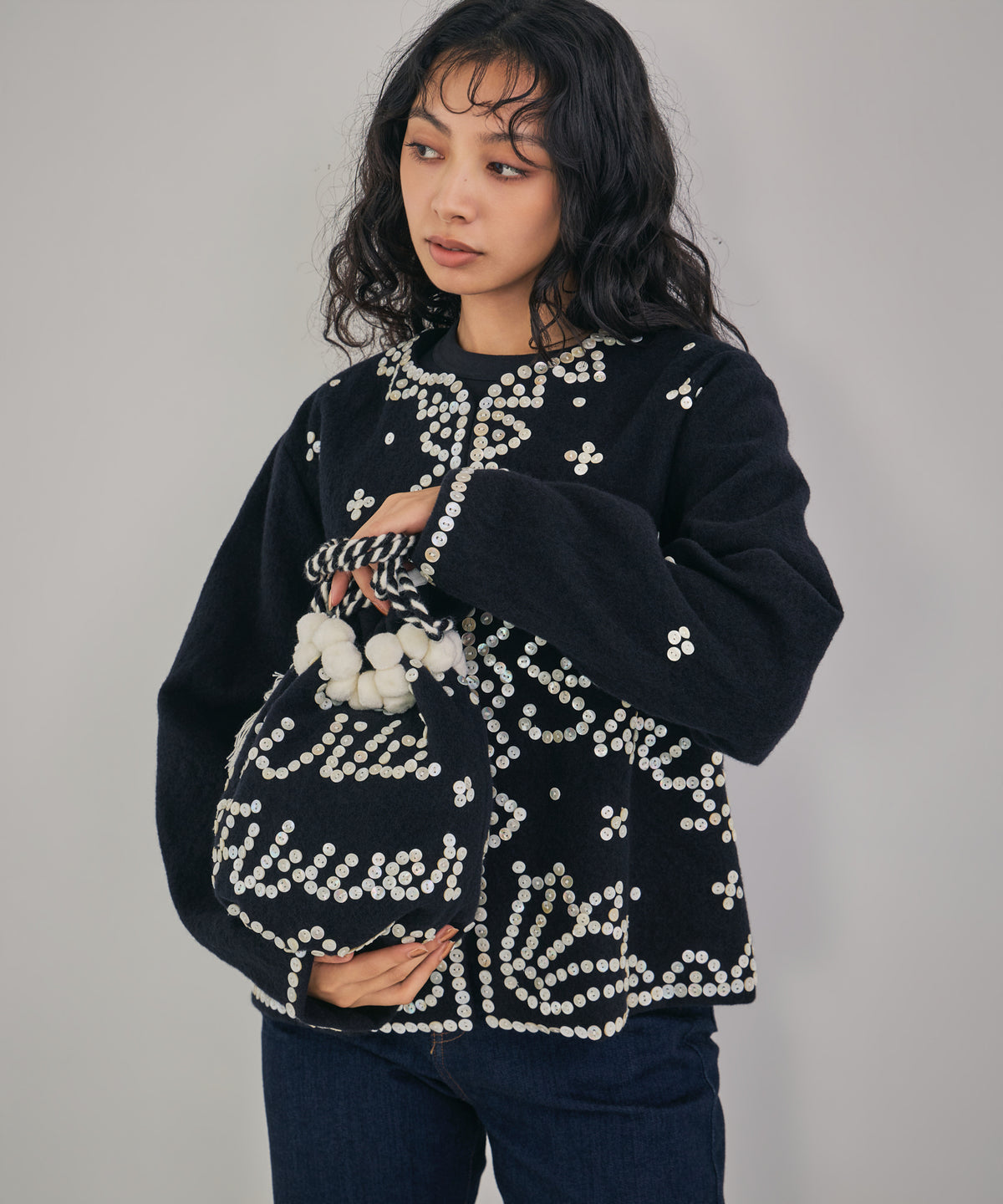 【WOMEN】シェルエンベリシュドジャケット