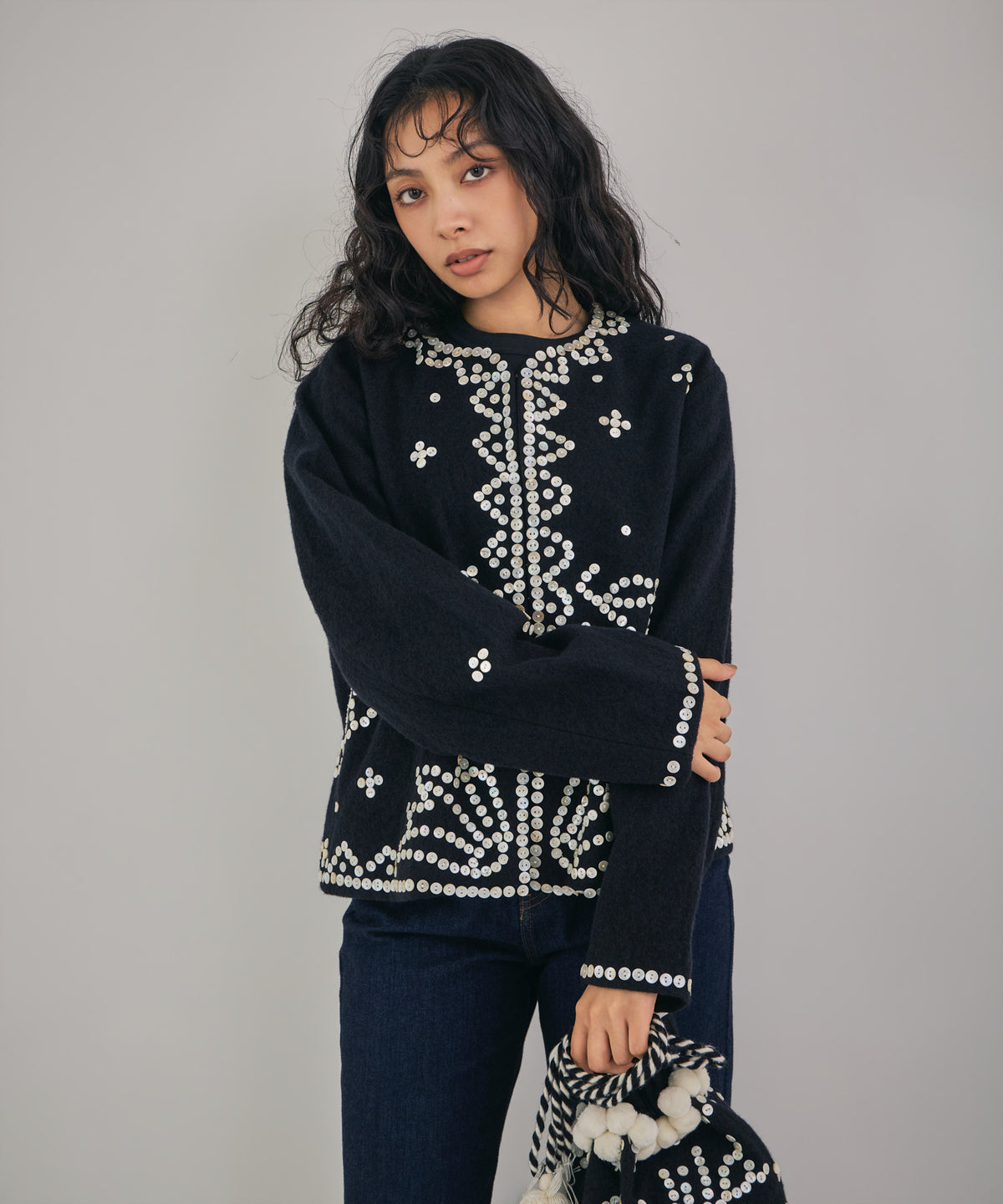 【WOMEN】シェルエンベリシュドジャケット