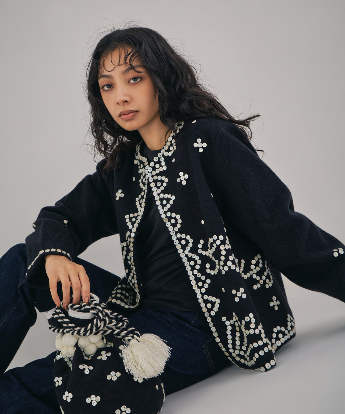 【WOMEN】シェルエンベリッシュド巾着