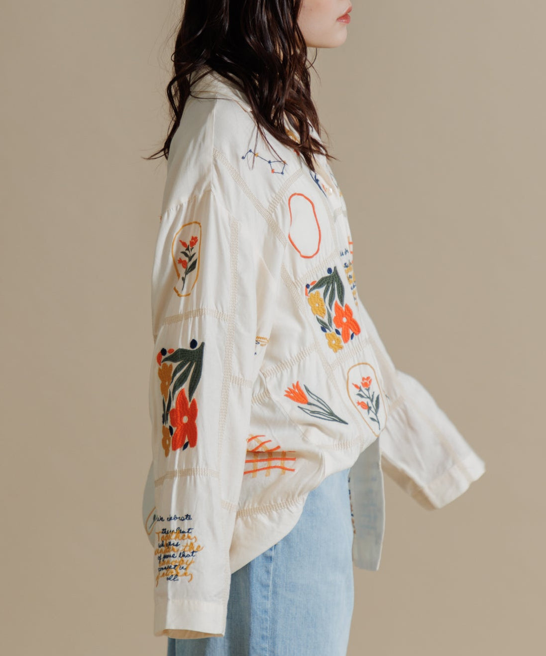 【MEN , WOMEN】LEIN / パッチワーク刺繍シャツ