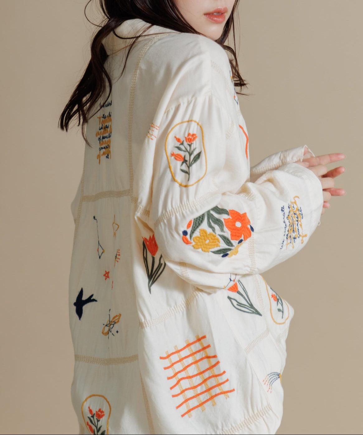 【MEN , WOMEN】LEIN / パッチワーク刺繍シャツ