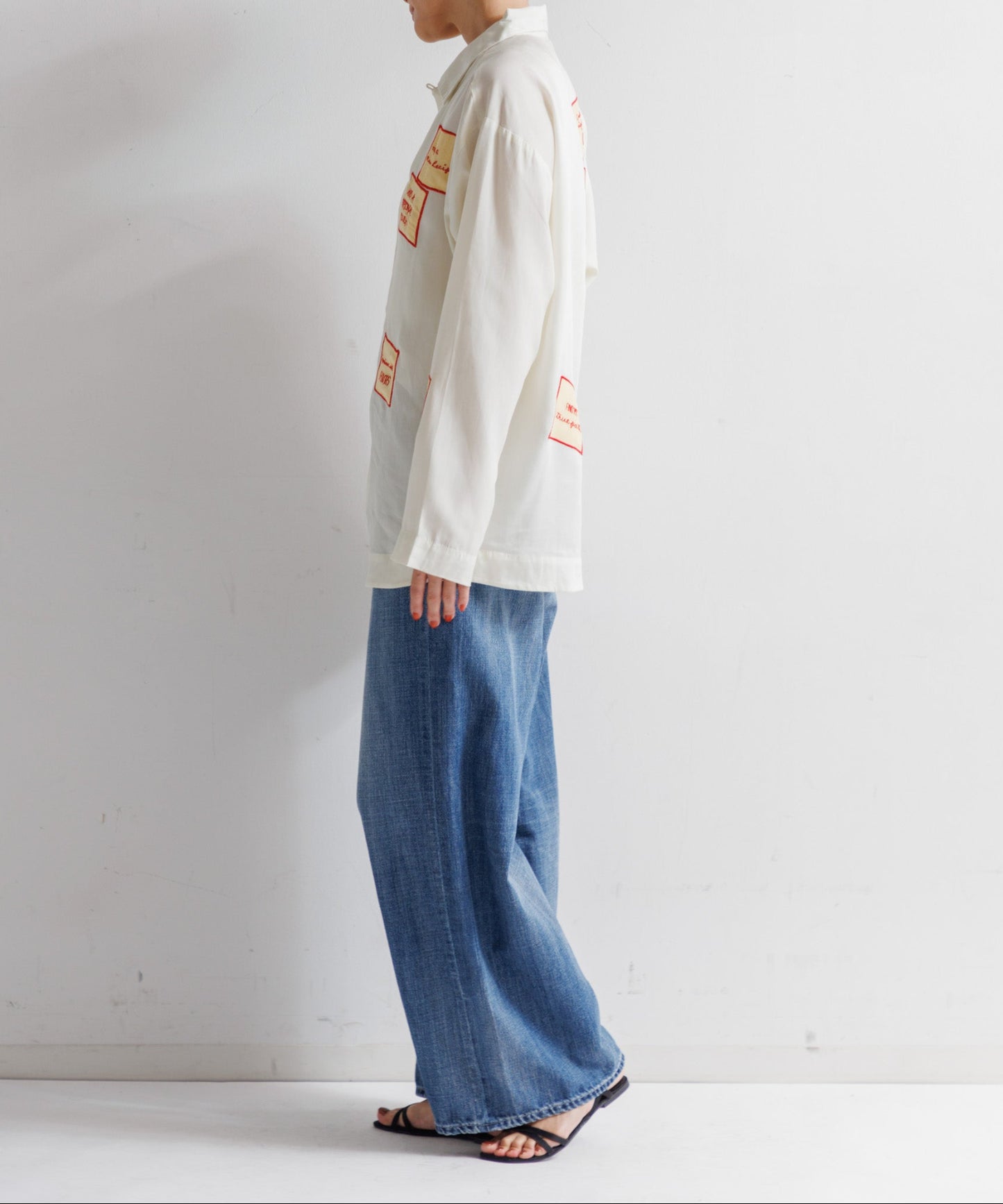 【MEN , WOMEN】LEIN / アップリケ刺繍シャツ