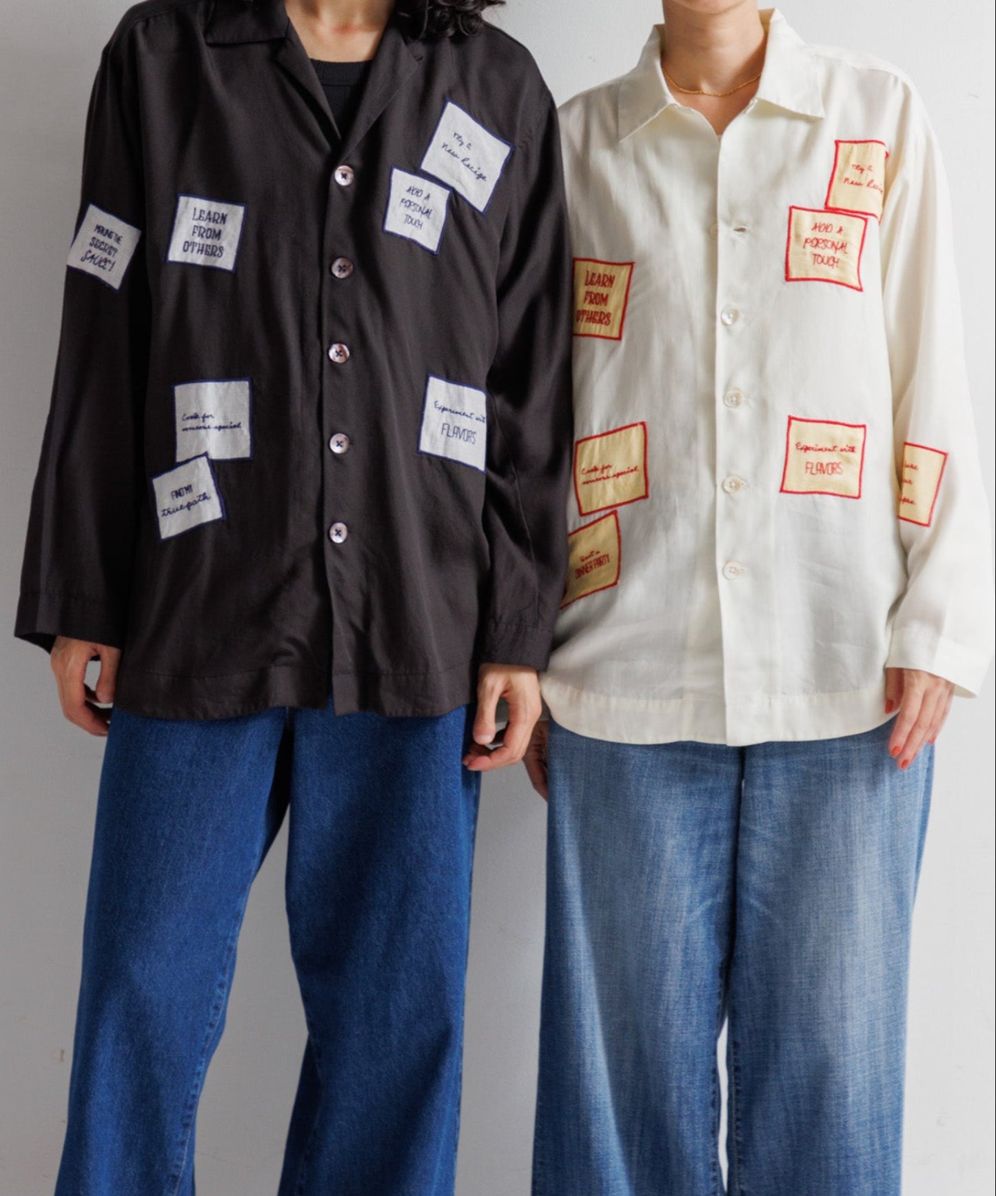 【MEN , WOMEN】LEIN / アップリケ刺繍シャツ