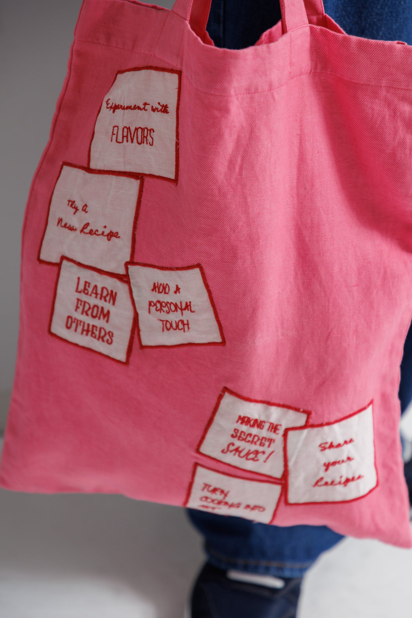 【MEN , WOMEN】LEIN / アップリケ刺繍トートバッグ