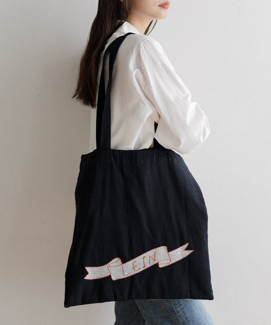 【MEN , WOMEN】LEIN Wフェイスパッチワーク刺繍トートバッグの写真