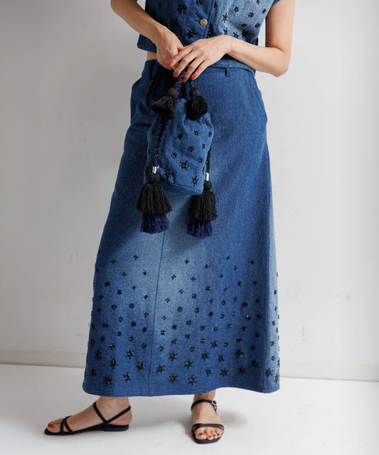 【WOMEN】LEIN カディビーズ刺繍スカートの写真