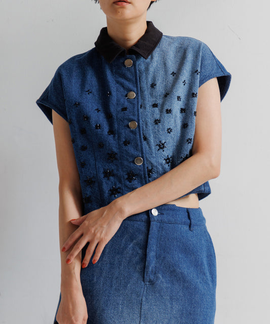 【WOMEN】LEIN カディビーズ刺繍トップスの写真