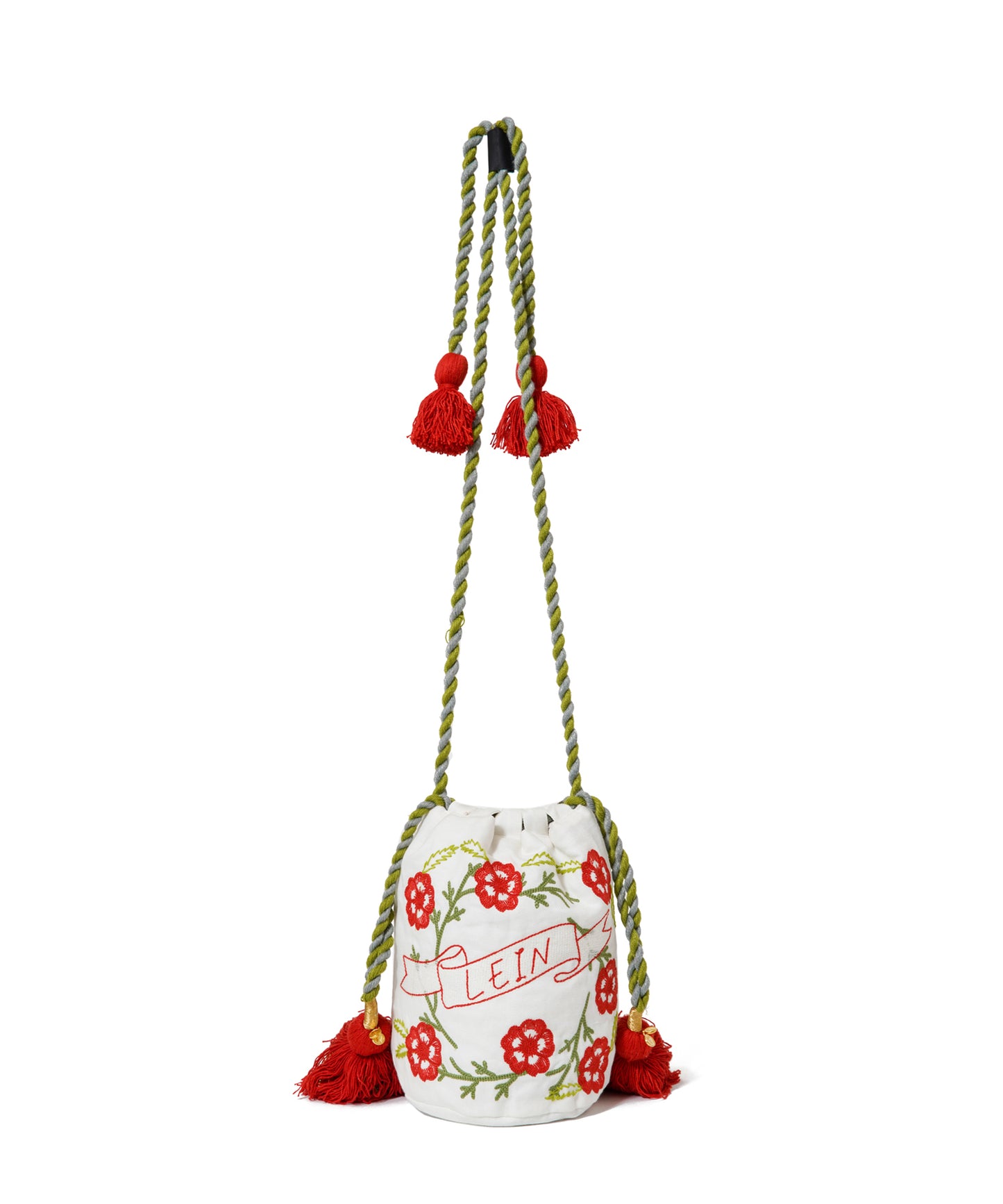 【MEN,WOMEN】LEIN コットンリネン刺繍巾着バッグ