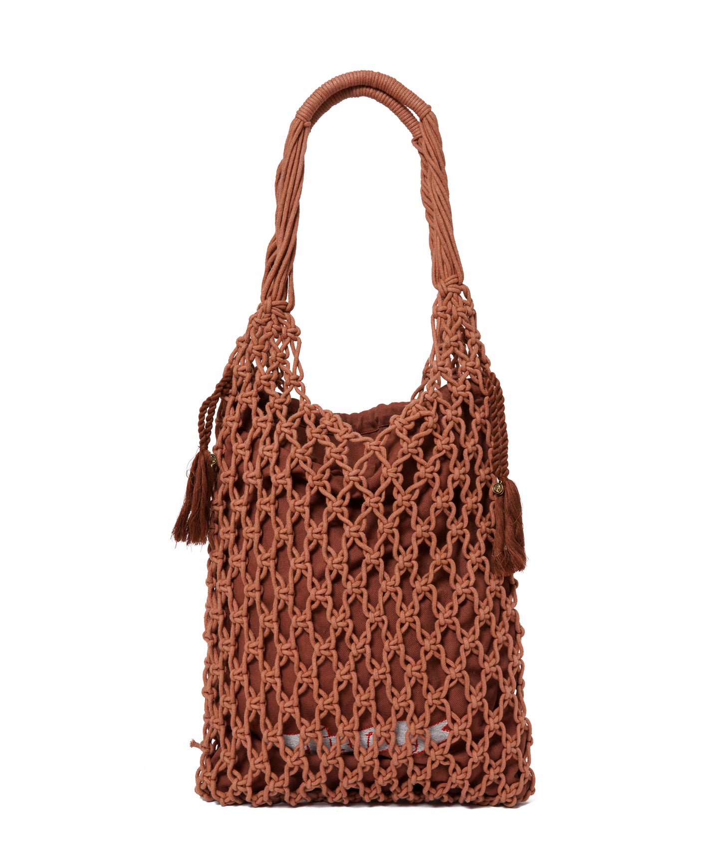 【MEN,WOMEN】LEIN マクラメ巾着ショルダーバッグ