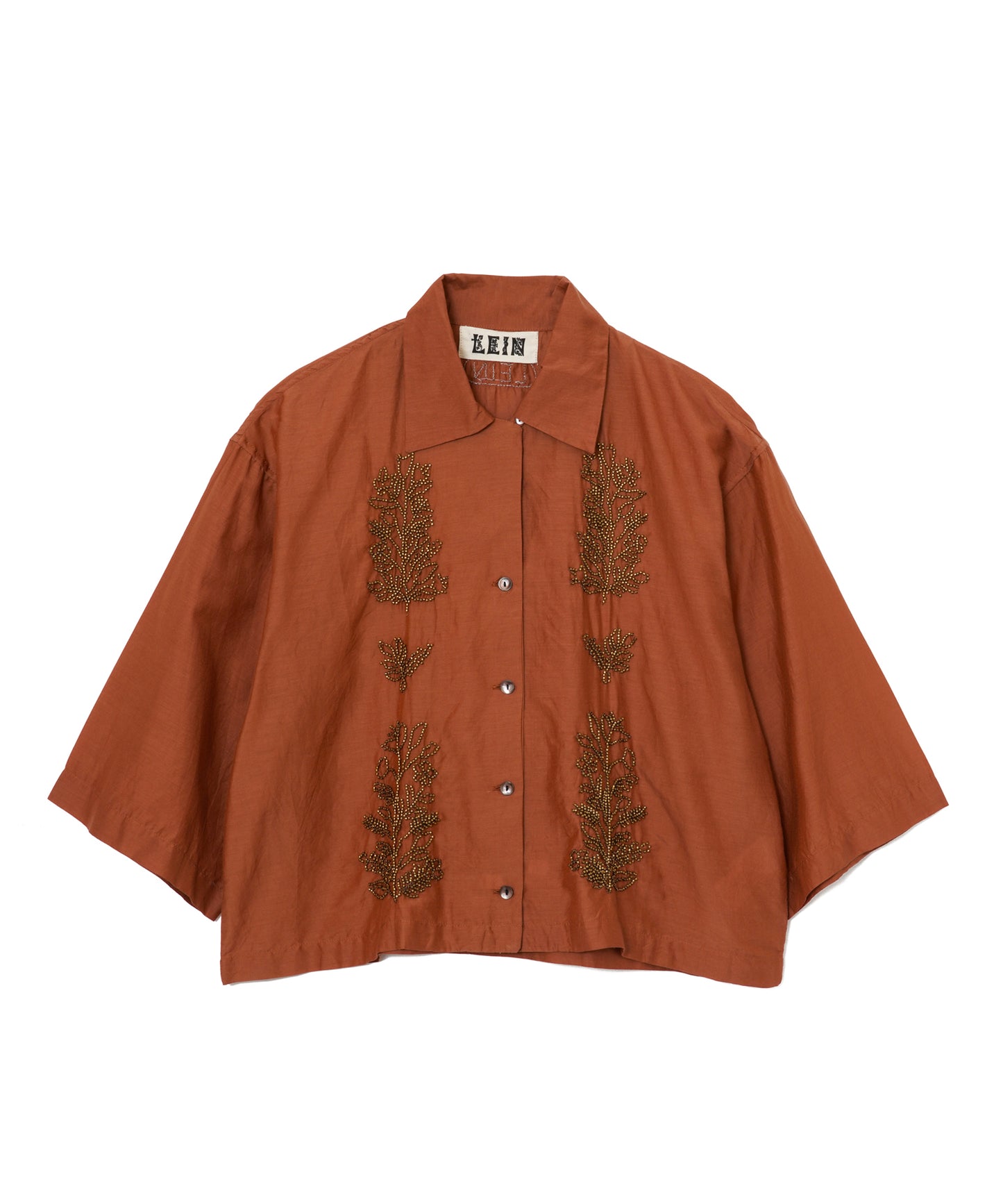 【WOMEN】LEIN コットンシルクビーズ刺繍シャツ