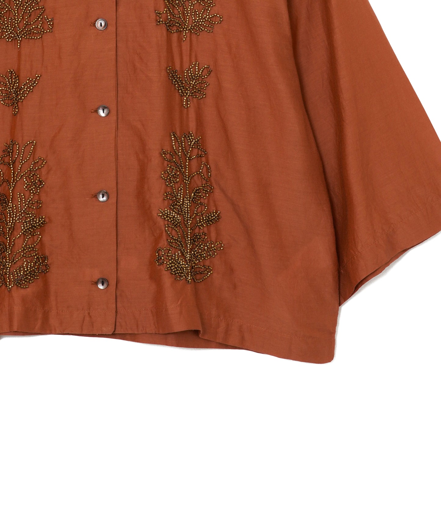 【WOMEN】LEIN コットンシルクビーズ刺繍シャツ