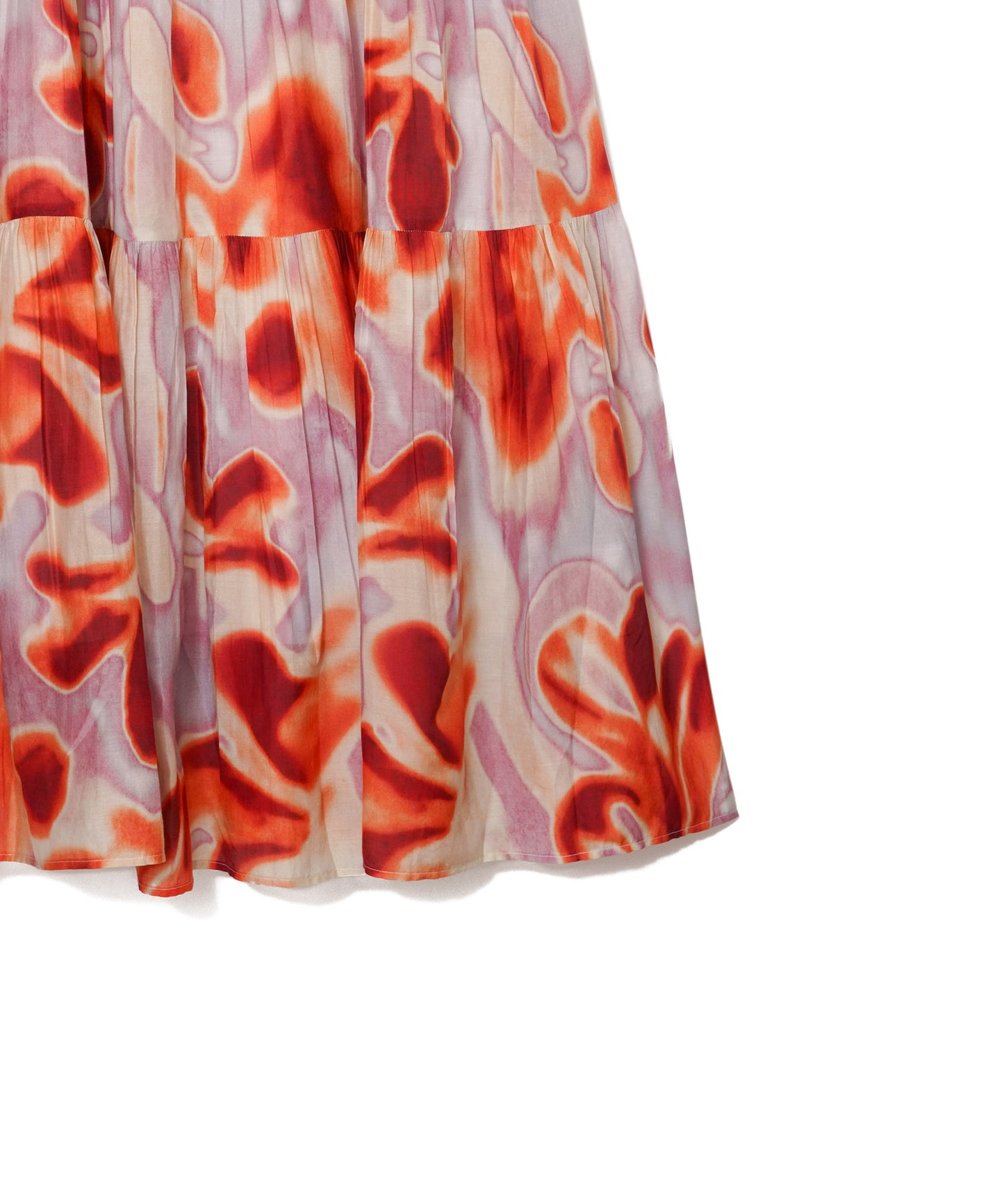 【WOMEN】LEIN コットンシルクフラワープリントワンピース