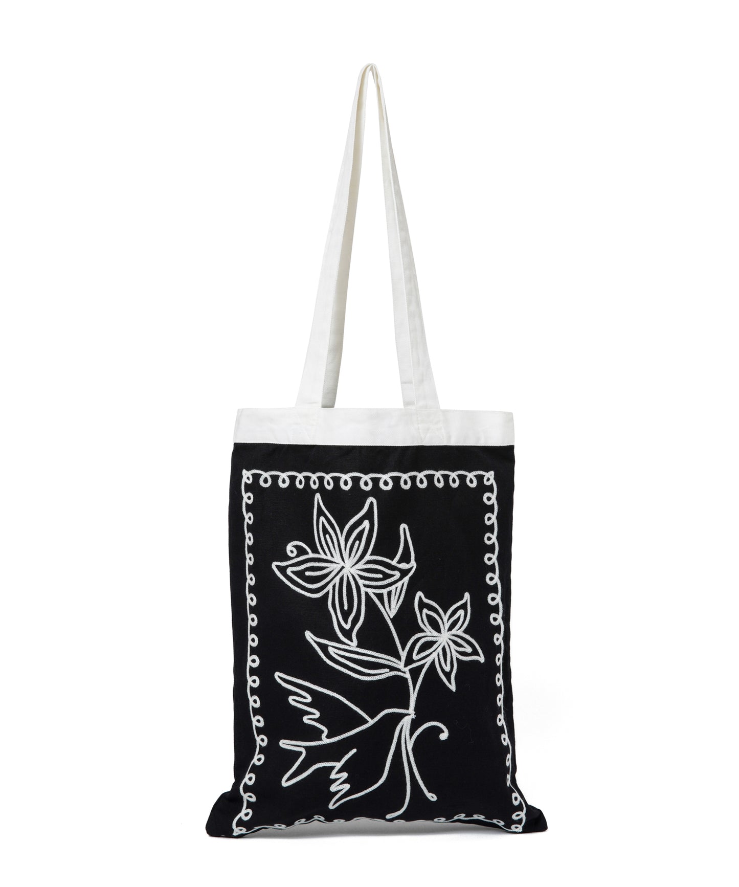 【MEN,WOMEN】LEIN コットンリネンアリ刺繍トートバッグ