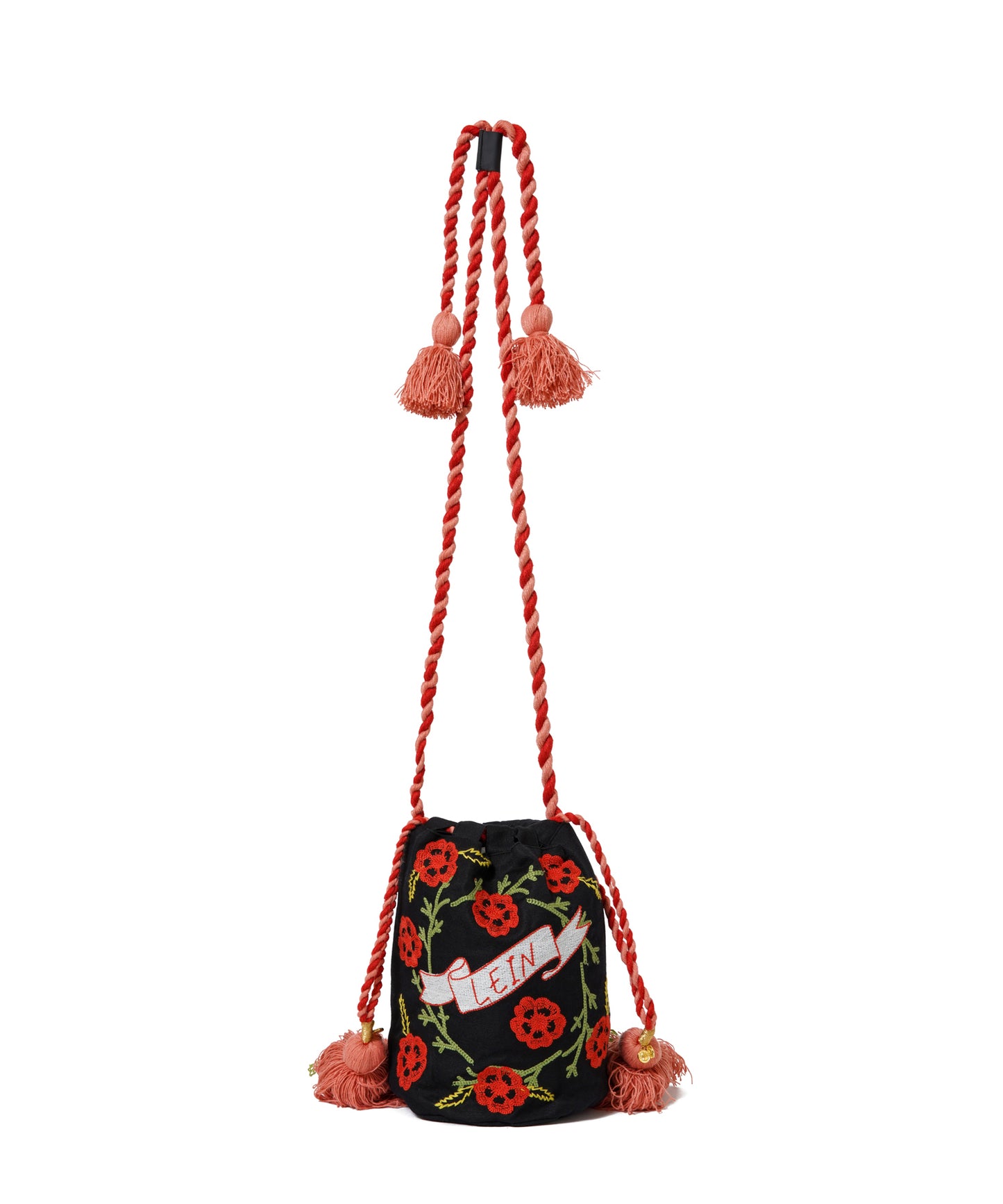 【MEN,WOMEN】LEIN コットンリネン刺繍巾着バッグ