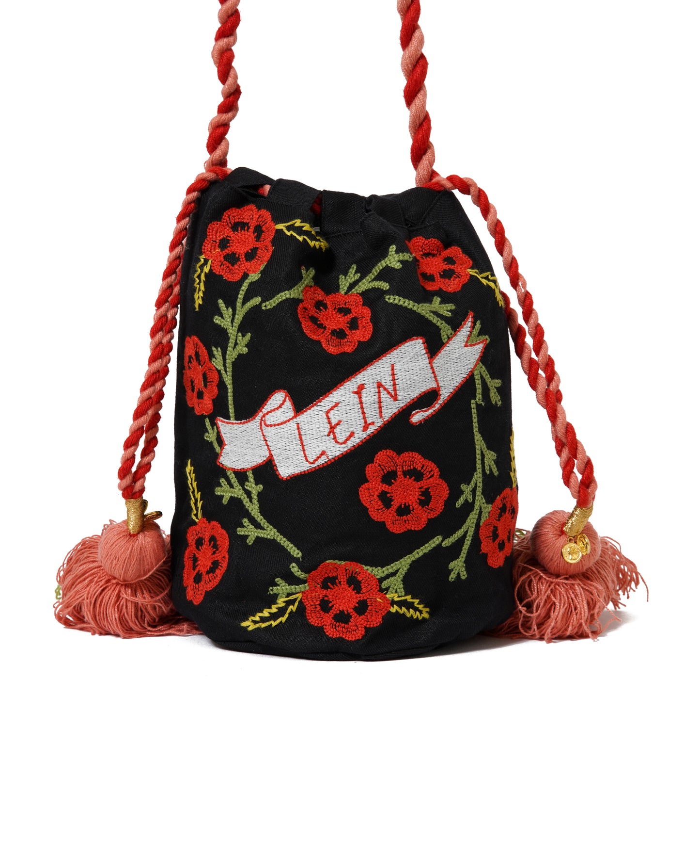 【MEN,WOMEN】LEIN コットンリネン刺繍巾着バッグ