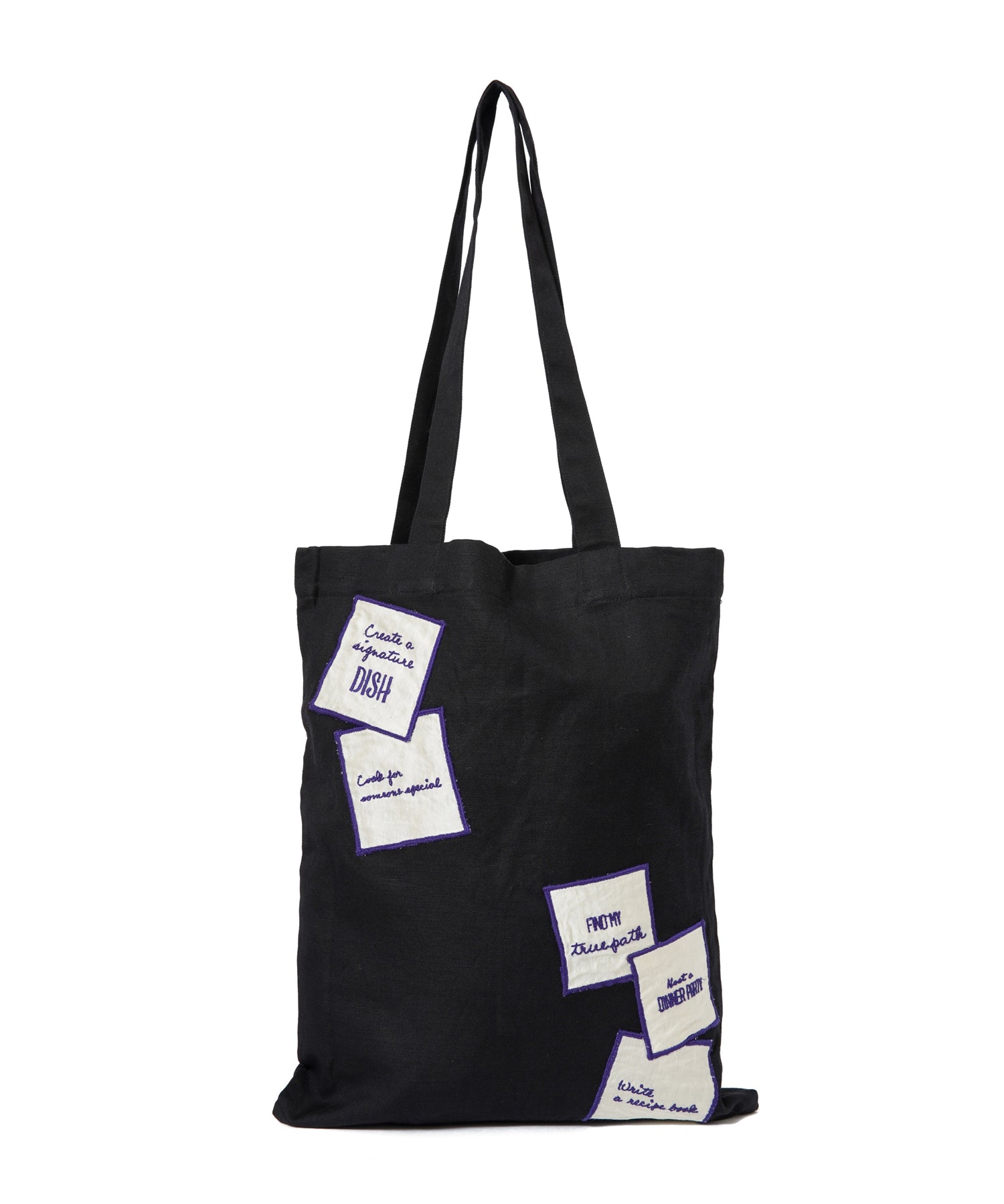 【完売)ハンドメイド　アップリケ刺繍　黒いトートバッグ MEN , WOMEN】LEIN / アップリケ刺繍トートバッグ – DRIPSTUDIO