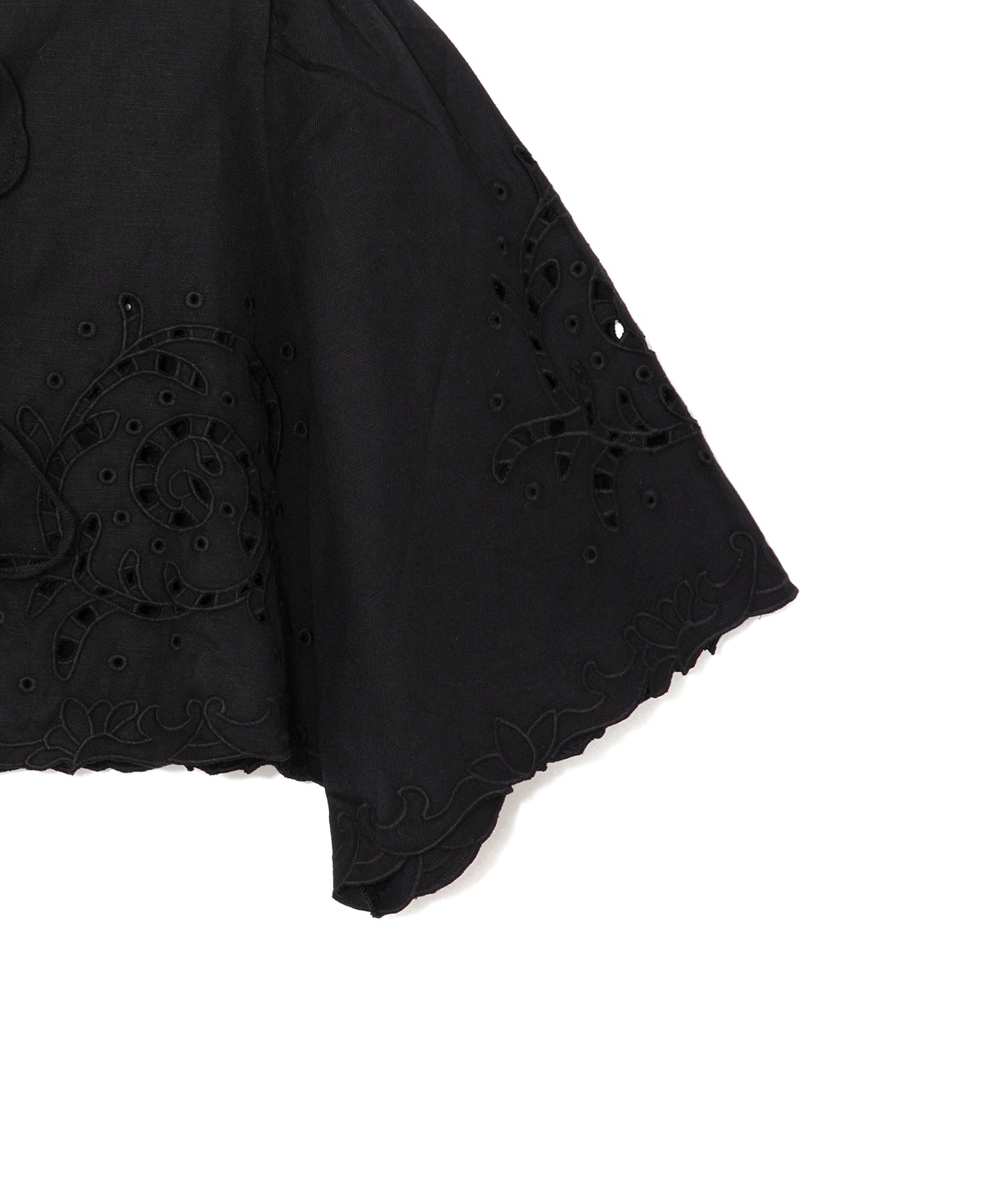 【WOMEN】LEIN コットンリネン切り抜き刺繍シャツ